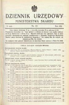 Dziennik Urzędowy Ministerstwa Skarbu. 1935, nr 15