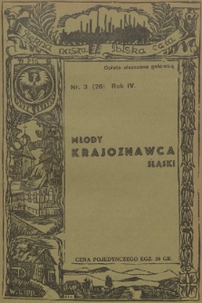 Młody Krajoznawca Śląski : pisemko Szkolnych Kół Krajoznawczych Śląskich. R. 4, 1937, nr 3 (26)