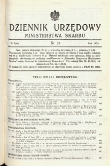 Dziennik Urzędowy Ministerstwa Skarbu. 1935, nr 21
