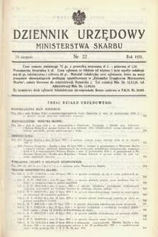 Dziennik Urzędowy Ministerstwa Skarbu. 1935, nr 22