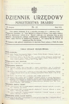 Dziennik Urzędowy Ministerstwa Skarbu. 1935, nr 23