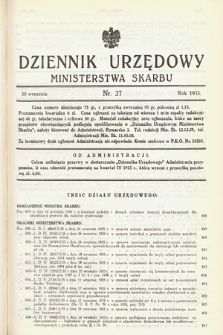 Dziennik Urzędowy Ministerstwa Skarbu. 1935, nr 27