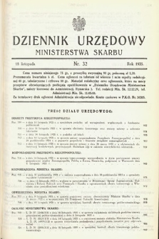 Dziennik Urzędowy Ministerstwa Skarbu. 1935, nr 32