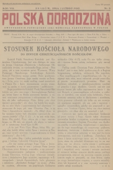 Polska Odrodzona : dwutygodnik poświęcony idei kościoła narodowego w Polsce. R.8, 1930, nr 3