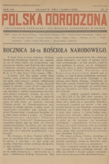 Polska Odrodzona : dwutygodnik poświęcony idei kościoła narodowego w Polsce. R.8, 1930, nr 5
