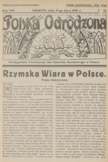 Polska Odrodzona : dwutygodnik poświęcony idei kościoła narodowego w Polsce. R.8, 1930, nr 14