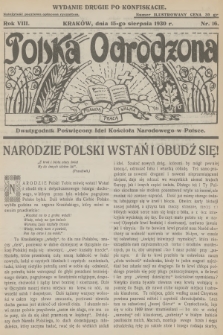 Polska Odrodzona : dwutygodnik poświęcony idei kościoła narodowego w Polsce. R.8, 1930, nr 16 - wydanie drugie po konfiskacie