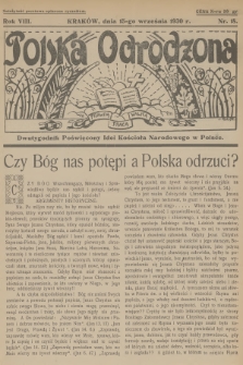 Polska Odrodzona : dwutygodnik poświęcony idei kościoła narodowego w Polsce. R.8, 1930, nr 18