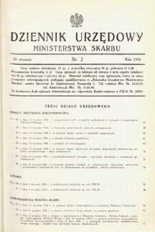 Dziennik Urzędowy Ministerstwa Skarbu. 1936, nr 2