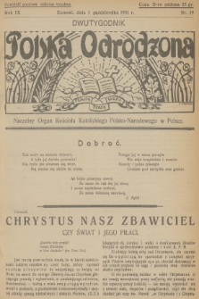 Polska Odrodzona : naczelny organ Kościoła Katolickiego Polsko-Narodowego w Polsce. R.9, 1931, nr 19