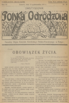Polska Odrodzona : naczelny organ Kościoła Katolickiego Polsko-Narodowego w Polsce. R.9, 1931, nr 20