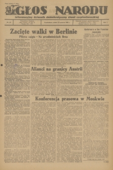 Głos Narodu : informacyjny dziennik demokratyczny ziemi częstochowskiej. R.1, 1945, nr 62