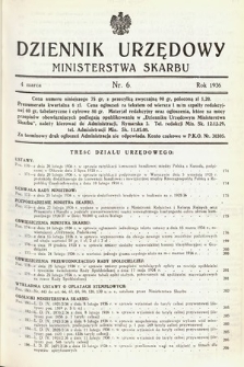Dziennik Urzędowy Ministerstwa Skarbu. 1936, nr 6