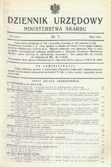 Dziennik Urzędowy Ministerstwa Skarbu. 1936, nr 7