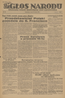 Głos Narodu : informacyjny dziennik demokratyczny ziemi częstochowskiej. R.1, 1945, nr 110
