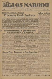 Głos Narodu : informacyjny dziennik demokratyczny ziemi częstochowskiej. R.1, 1945, nr 113