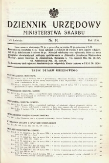 Dziennik Urzędowy Ministerstwa Skarbu. 1936, nr 10