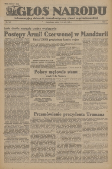 Głos Narodu : informacyjny dziennik demokratyczny ziemi częstochowskiej. R.1, 1945, nr 148