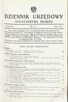 Dziennik Urzędowy Ministerstwa Skarbu. 1936, nr 11