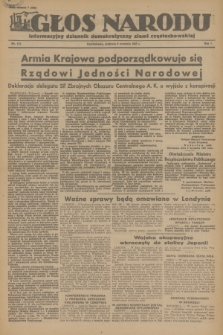 Głos Narodu : informacyjny dziennik demokratyczny ziemi częstochowskiej. R.1, 1945, nr 172