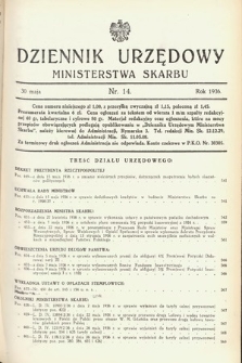 Dziennik Urzędowy Ministerstwa Skarbu. 1936, nr 14