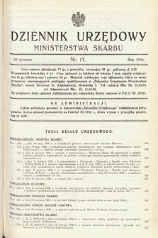 Dziennik Urzędowy Ministerstwa Skarbu. 1936, nr 17