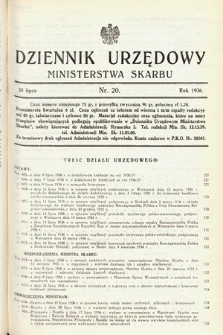 Dziennik Urzędowy Ministerstwa Skarbu. 1936, nr 20