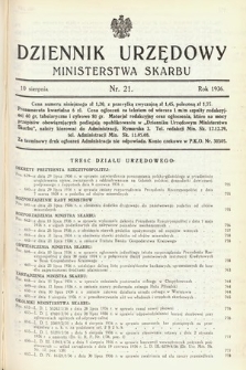 Dziennik Urzędowy Ministerstwa Skarbu. 1936, nr 21