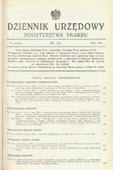 Dziennik Urzędowy Ministerstwa Skarbu. 1936, nr 23
