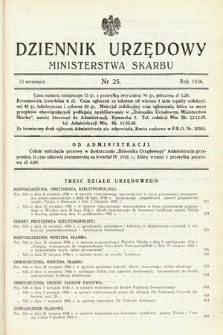 Dziennik Urzędowy Ministerstwa Skarbu. 1936, nr 25