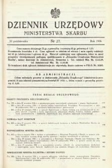 Dziennik Urzędowy Ministerstwa Skarbu. 1936, nr 27