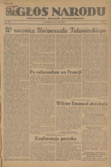 Głos Narodu : informacyjny dziennik demokratyczny. R.2, 1946, nr 108