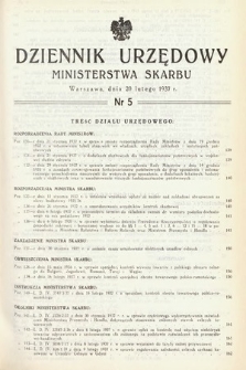 Dziennik Urzędowy Ministerstwa Skarbu. 1937, nr 5