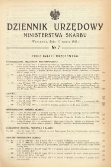Dziennik Urzędowy Ministerstwa Skarbu. 1937, nr 7