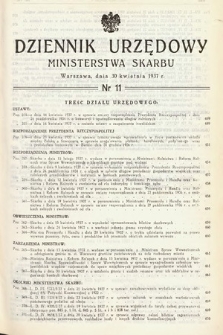 Dziennik Urzędowy Ministerstwa Skarbu. 1937, nr 11