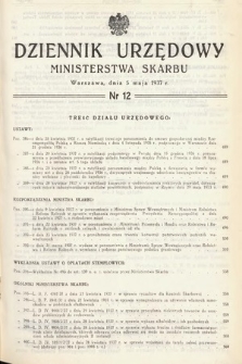 Dziennik Urzędowy Ministerstwa Skarbu. 1937, nr 12