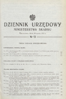 Dziennik Urzędowy Ministerstwa Skarbu. 1937, nr 13