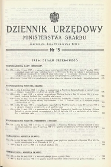 Dziennik Urzędowy Ministerstwa Skarbu. 1937, nr 15