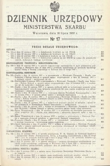 Dziennik Urzędowy Ministerstwa Skarbu. 1937, nr 17