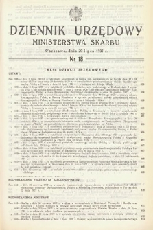 Dziennik Urzędowy Ministerstwa Skarbu. 1937, nr 18
