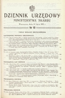 Dziennik Urzędowy Ministerstwa Skarbu. 1937, nr 19