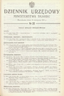 Dziennik Urzędowy Ministerstwa Skarbu. 1937, nr 20