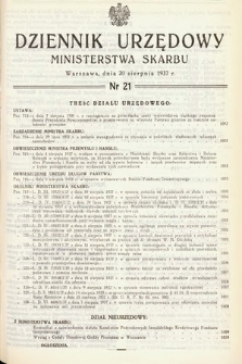 Dziennik Urzędowy Ministerstwa Skarbu. 1937, nr 21