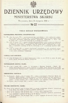 Dziennik Urzędowy Ministerstwa Skarbu. 1937, nr 22