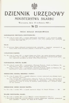 Dziennik Urzędowy Ministerstwa Skarbu. 1937, nr 23