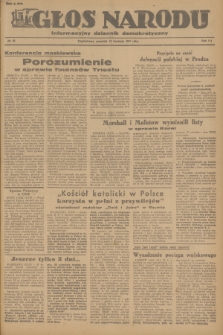 Głos Narodu : informacyjny dziennik demokratyczny. R.3, 1947, nr 96