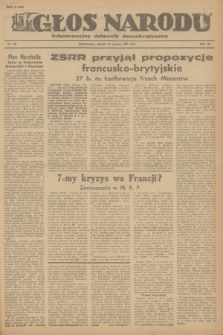 Głos Narodu : informacyjny dziennik demokratyczny. R.3, 1947, nr 145