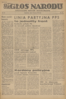 Głos Narodu : informacyjny dziennik demokratyczny. R.3, 1947, nr 149