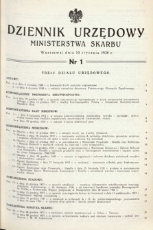 Dziennik Urzędowy Ministerstwa Skarbu. 1938, nr 1