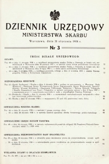 Dziennik Urzędowy Ministerstwa Skarbu. 1938, nr 3